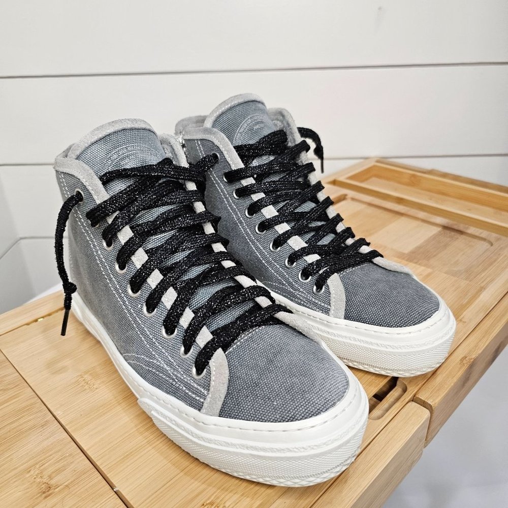 P448 Star Women's Shoes Size 7 / Canvas High Tops /‎ Skate / Side Zip
